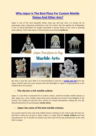 why jaipur is the best place for custom marble