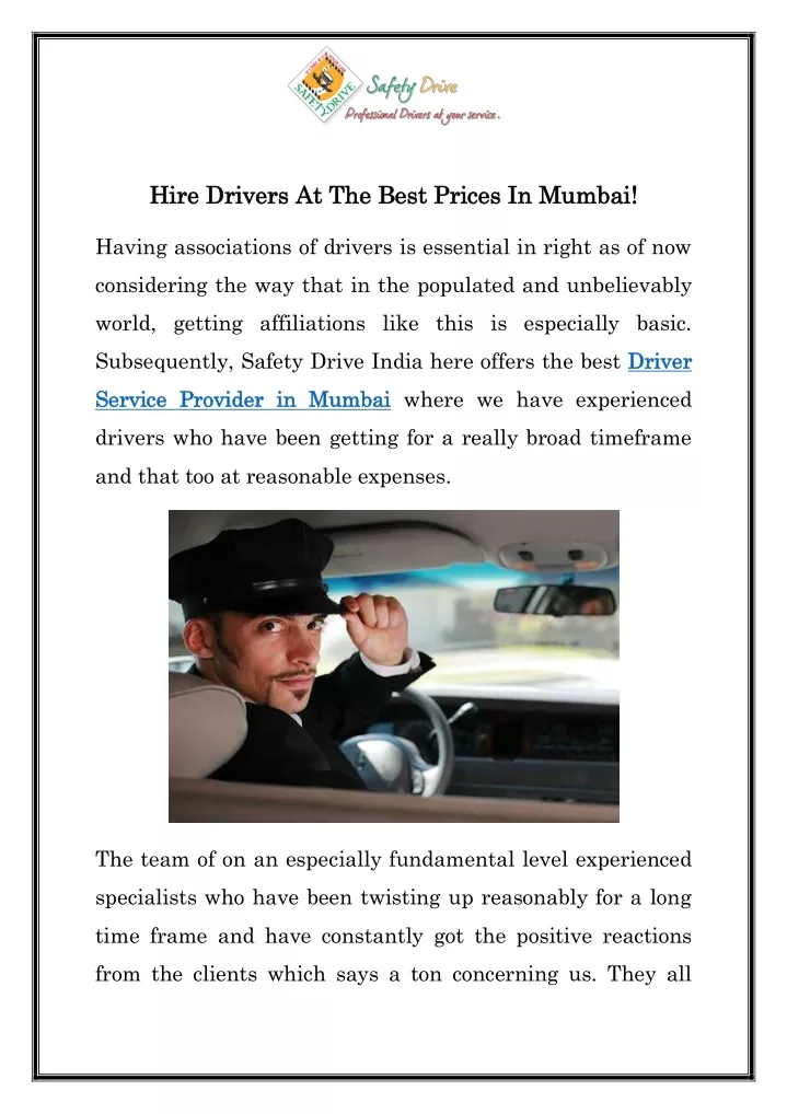 hire drivers hire drivers at the best prices