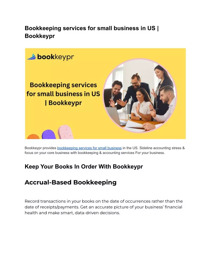 bookkeeping services for small business