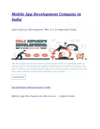 Enterprise mobile app development companies in India