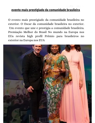 evento mais prestigiado da comunidade brasileira