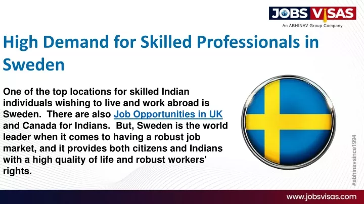 high demand for skilled professionals in sweden