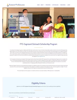 Scholarship for Engineering Students - FFE-Cognizant Outreach Scholarship Program