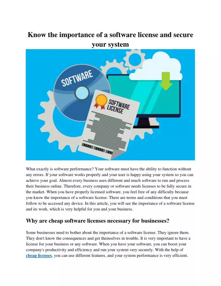 know the importance of a software license