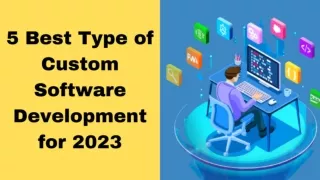 5 Best type of Custom Software development for 2023