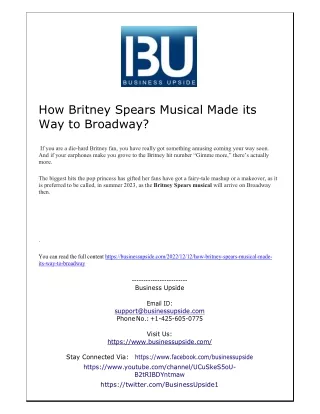 how britney spears musical made