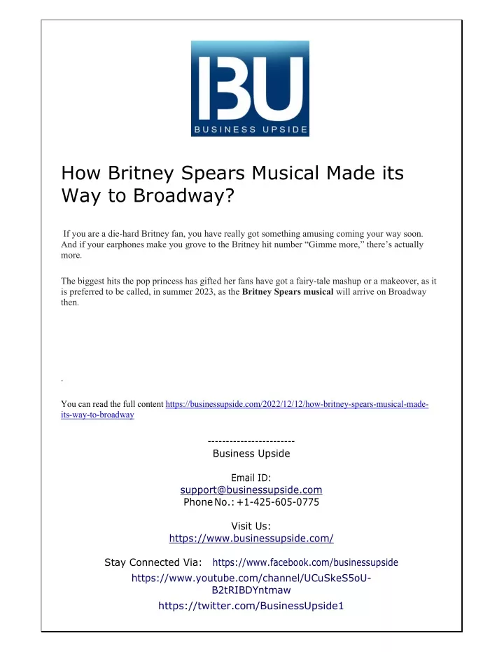 how britney spears musical made