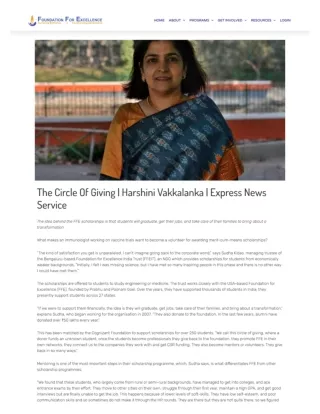 The Circle Of Giving by Harshini Vakkalanka- Amazon scholarship