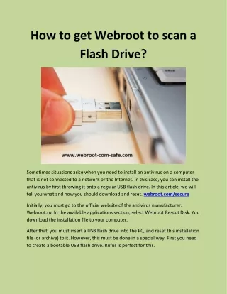 how to get webroot to scan a flash drive