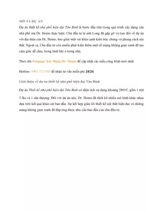 Nhà Phố HĐ Tân Bình