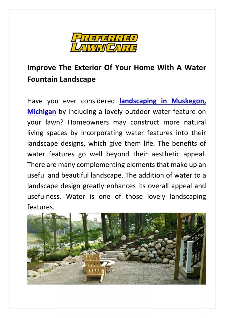 improve the exterior of your home with a water