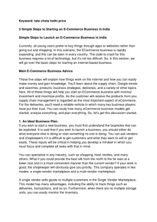 5 Simple Steps to Starting an E-Commerce Business in India