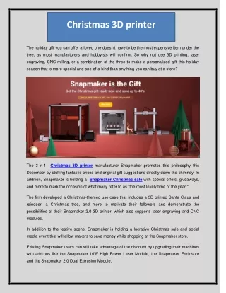 christmas 3d printer