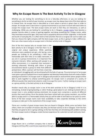 why an escape room is the best activity