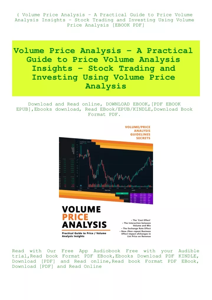 volume price analysis a practical guide to price