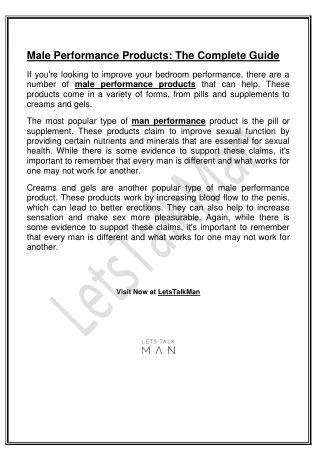 male performance products the complete guide