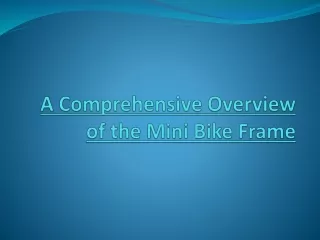 A Comprehensive Overview of the Mini Bike Frame