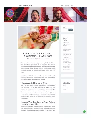 Key Secrets To A Long & Successful Marriage