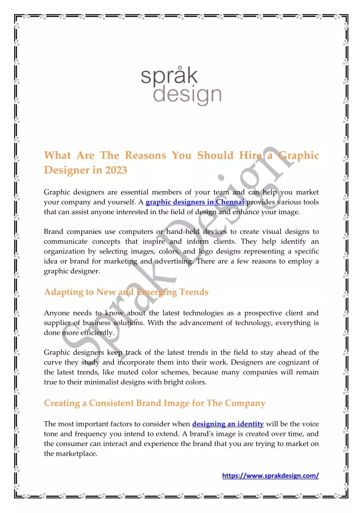 what are the reasons you should hire a graphic