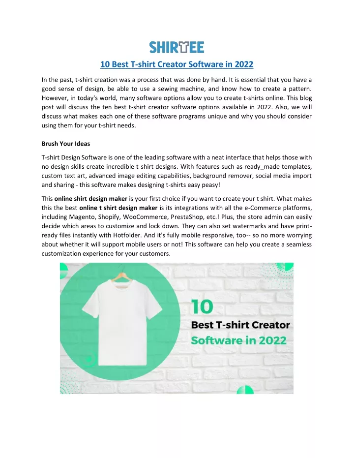 10 best t shirt creator software in 2022