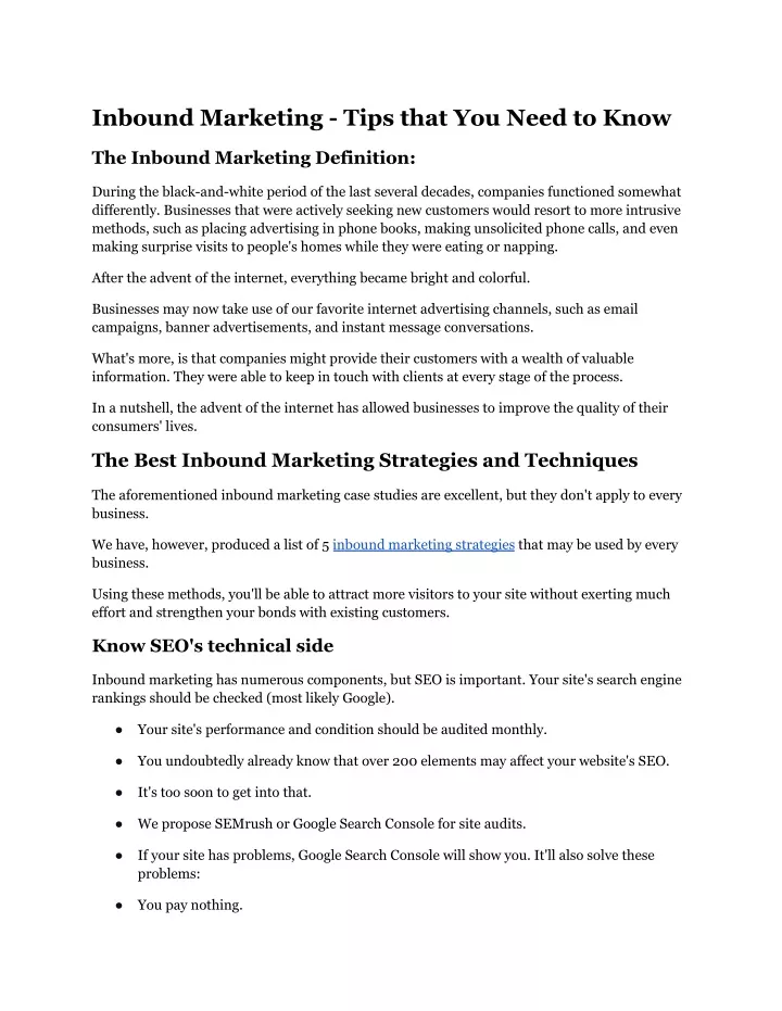 inbound marketing tips that you need to know