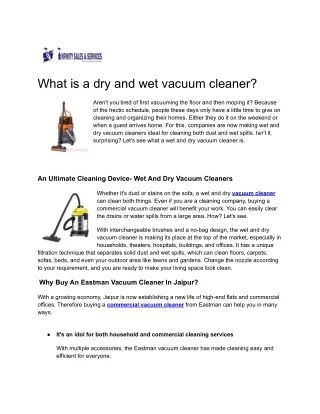 What is a dry and wet vacuum cleaner