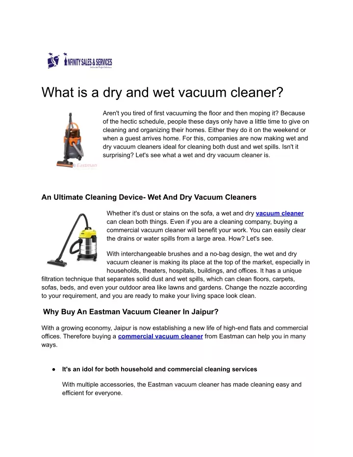 what is a dry and wet vacuum cleaner