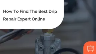 How To Find The Best Drip Repair Expert Online