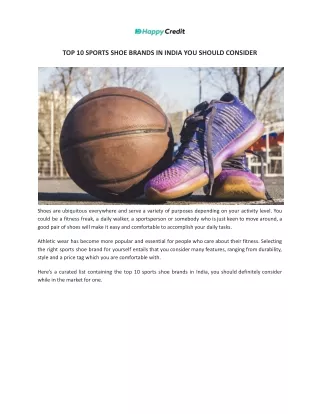 TOP 10 SPORTS SHOE BRANDS IN INDIA YOU SHOULD CONSIDER