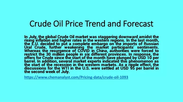 crude oil price trend and forecast