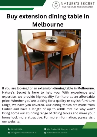 Buy extension dining table in Melbourne