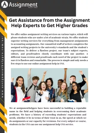 get assistance from the assignment help experts
