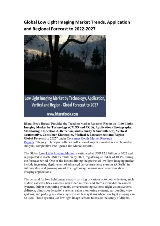 global low light imaging market trends