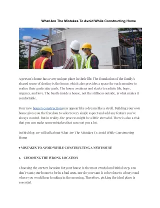 _                       What Are The Mistakes To Avoid While Constructing Home