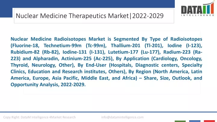 nuclear medicine therapeutics market 2022 2029