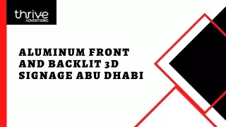 Aluminum Front and Backlit 3D Signage Abu Dhabi