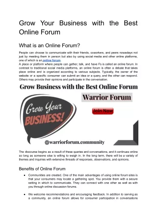 All You Need to Know About an Online Forum