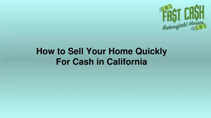 how to sell your home quickly for cash