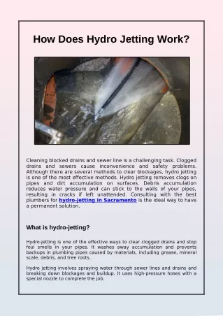 how does hydro jetting work