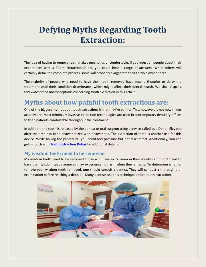 defying myths regarding tooth extraction