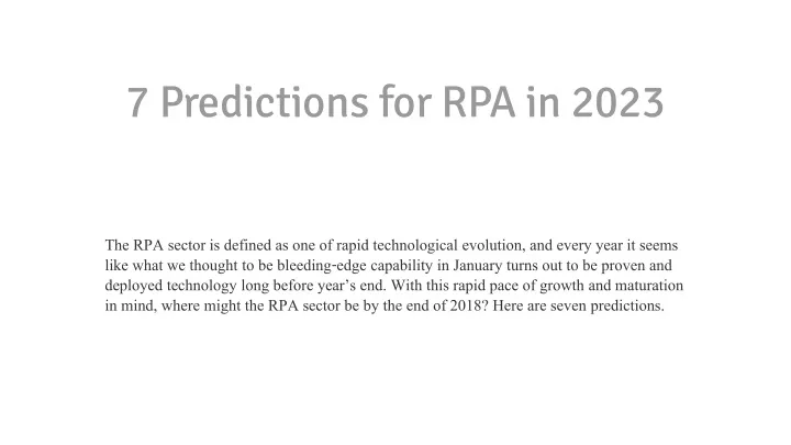 7 predictions for rpa in 2023