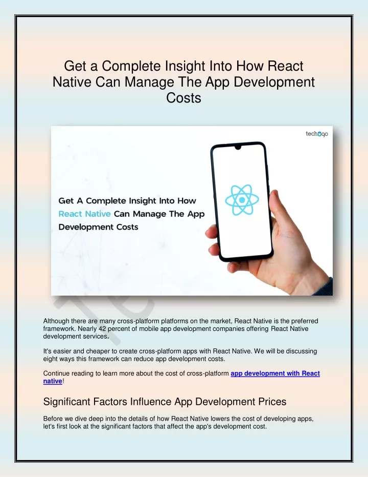 get a complete insight into how react native