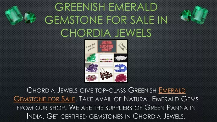 greenish emerald gemstone for sale in chordia jewels