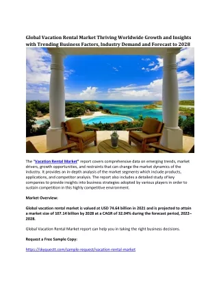 global vacation rental market thriving worldwide