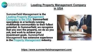 Leading Property Management Company in USA