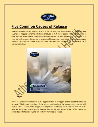 five common causes of relapse