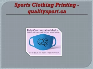 Sports Clothing Printing - qualitysport.ca