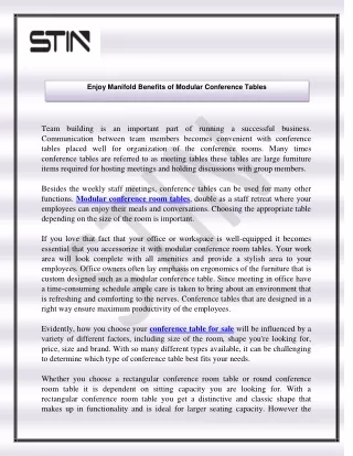 enjoy manifold benefits of modular conference