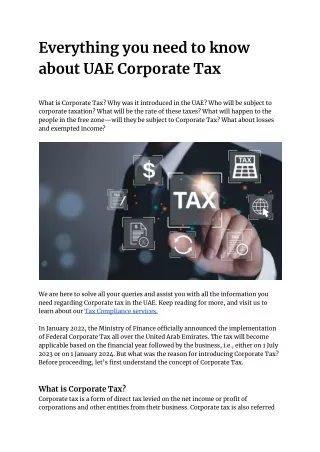 Everything you need to know about UAE Corporate Tax