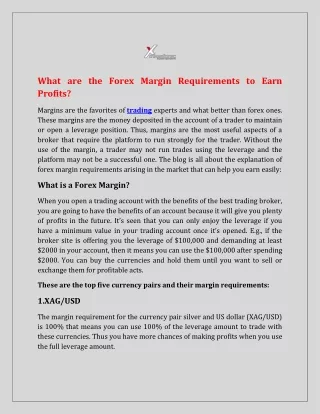 What are the Forex Margin Requirements to Earn Profits